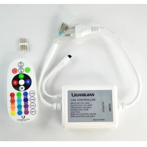 satkit RGB LED pásek 220V ovladač s dimmerem a IR dálkovým ovladačem 24 tlačítek
