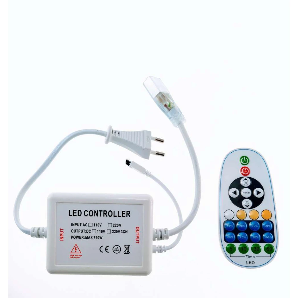 Dimmer pro LED pásek 220v s dálkovým ovladačem a regulací jasu