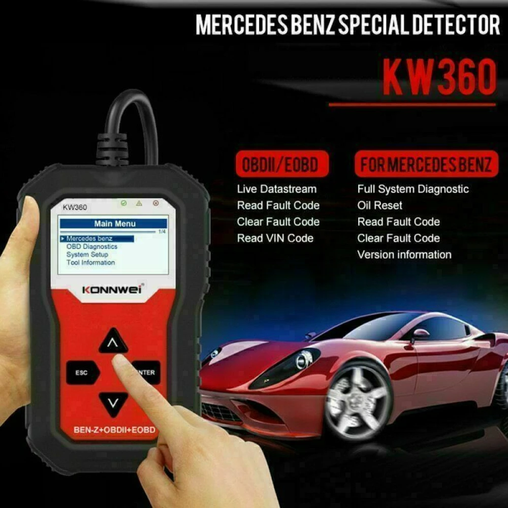 Diagnostika Mercedes Benz Konnwei KW360 12V – kompletní systém