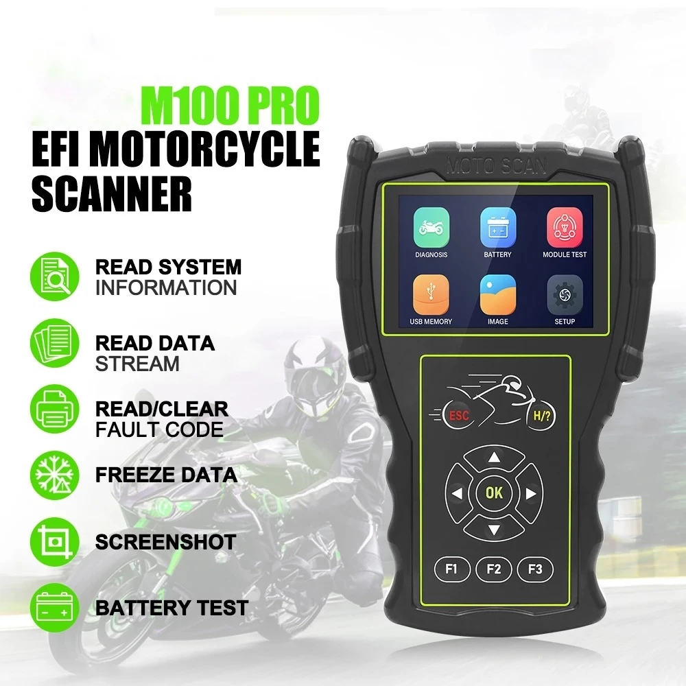 Diagnostický skener OBD pro motorky JDiag M100 Pro pro servis KTM Honda Yamaha Kawasaki BMW