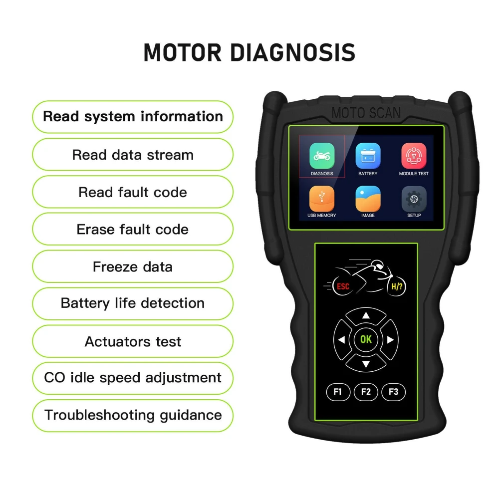 Diagnostický skener OBD pro motorky JDiag M100 Pro pro servis KTM Honda Yamaha Kawasaki BMW