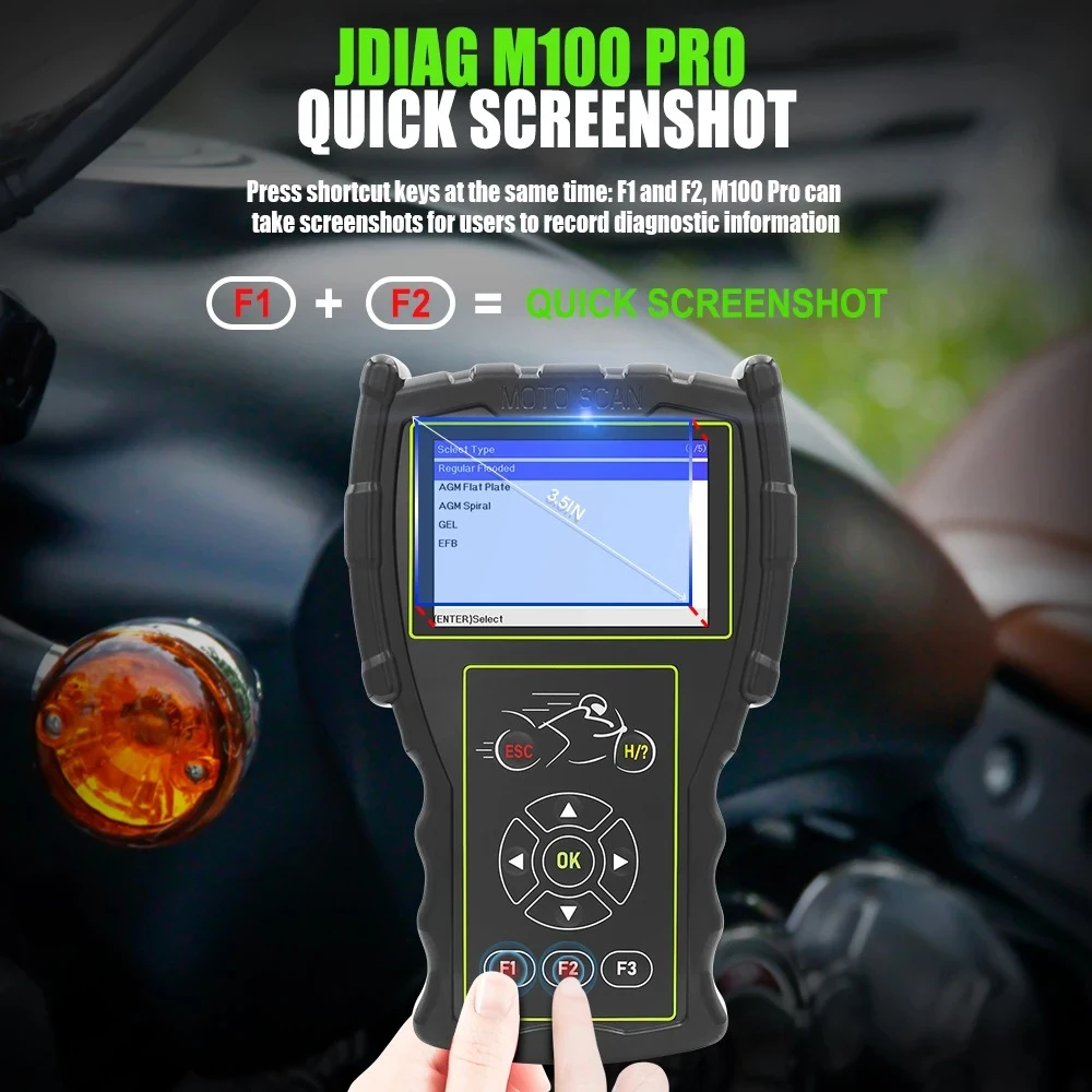 Diagnostický skener OBD pro motorky JDiag M100 Pro pro servis KTM Honda Yamaha Kawasaki BMW