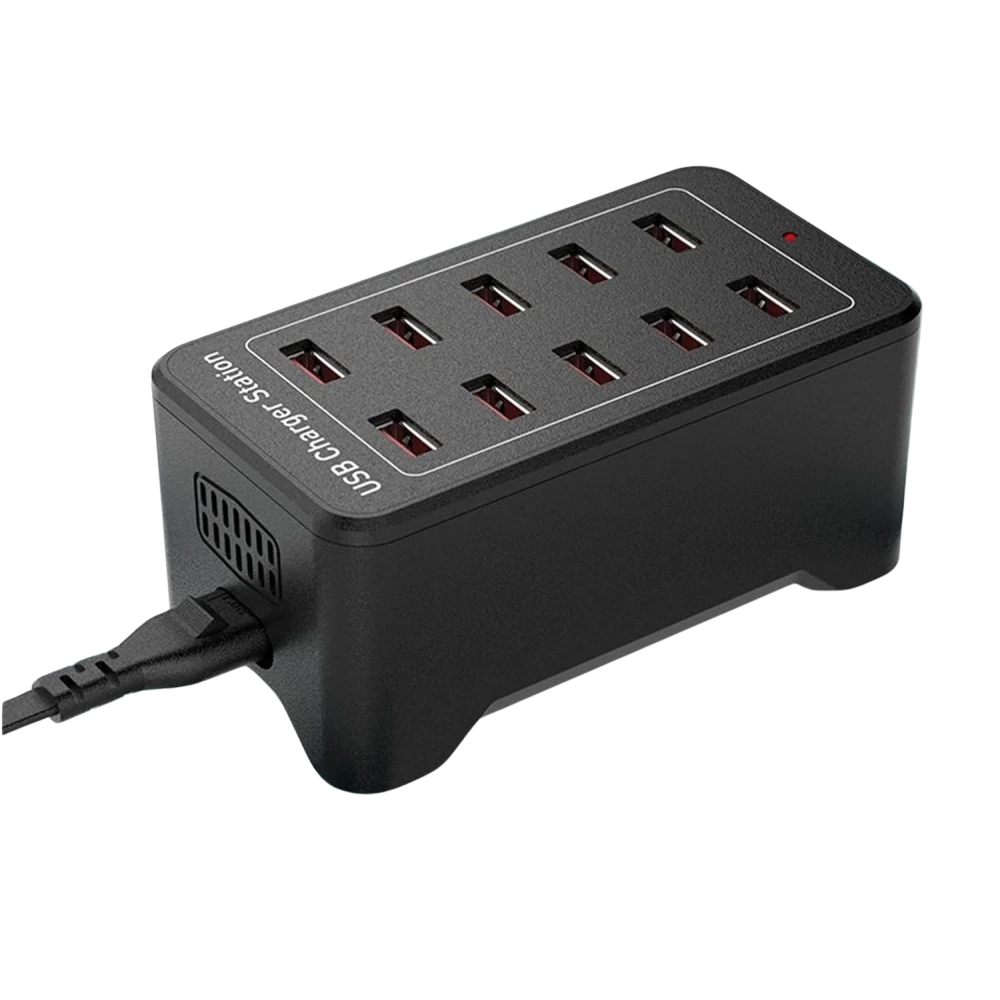 USB nabíjecí stanice 10 portů s IQ Charge - 50W 12A, 2.4A na port
