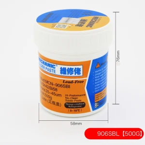 Profesionální bezolovnatá pájecí pasta Mechanic 906SBL 500GR Sn42Bi58