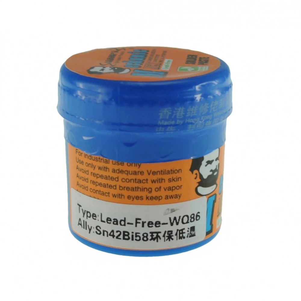 Bezolovnatá pájecí pasta Mechanic WQ86 50GR Sn42Bi58 pro přesné pájení