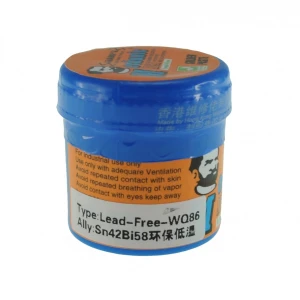 Bezolovnatá pájecí pasta Mechanic WQ86 50GR Sn42Bi58 pro přesné pájení