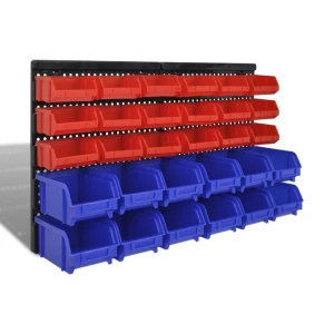 Nástěnný dílenský organizér s boxy TSX TOOL 32pc