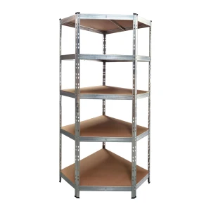 TSX TOOL Rohový kovový regál 180x70x40 cm se 5 nastavitelnými policemi
