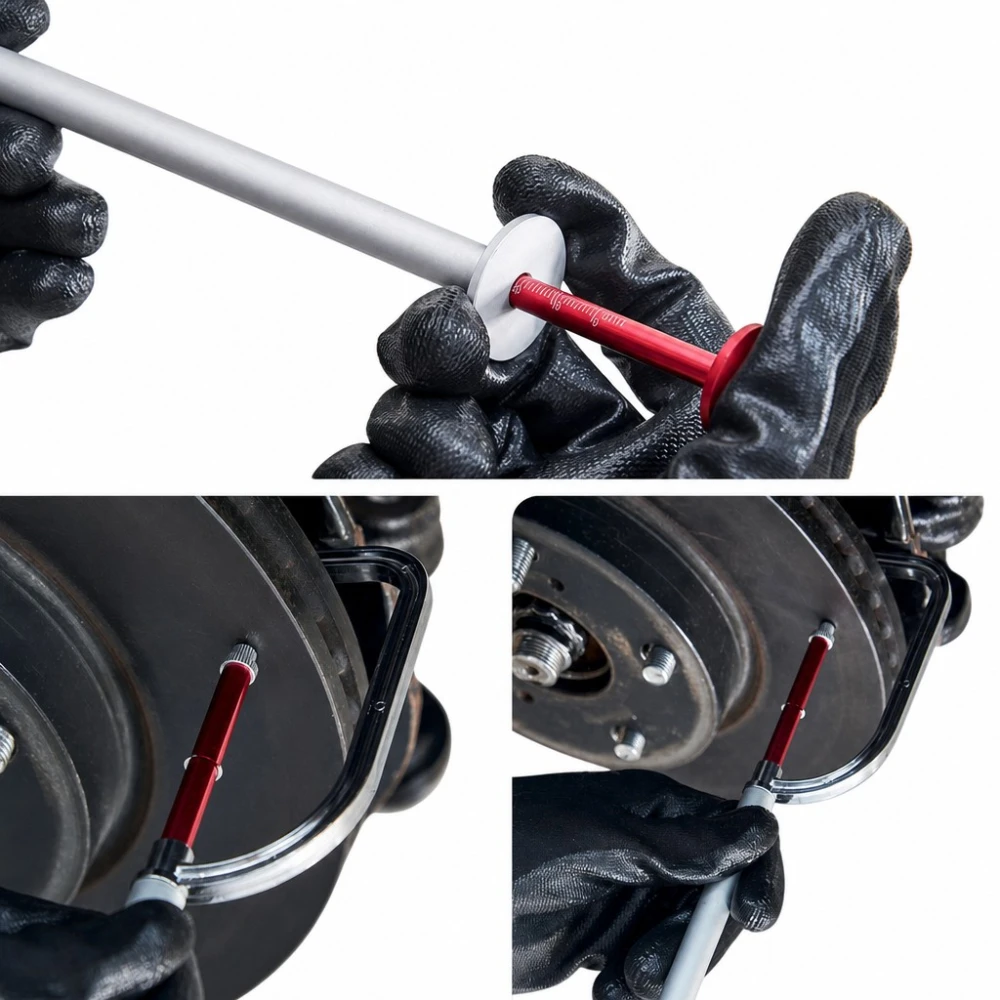 Měřidlo tloušťky brzdového kotouče bez demontáže (Brake Disc Thickness Gauge)