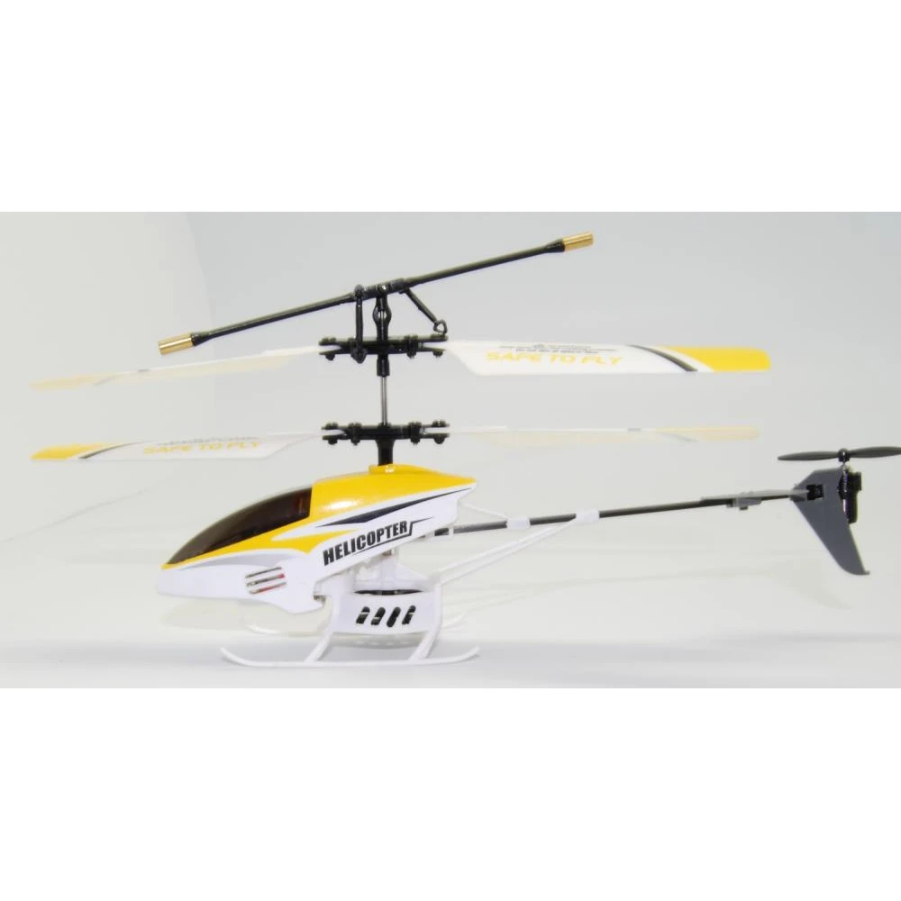Vista lateral del helicóptero RC modelo 8088 amarillo