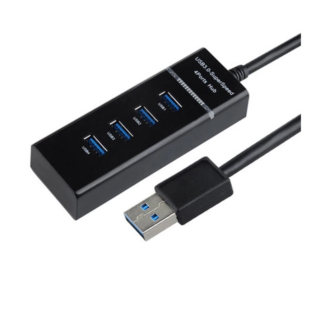 USB 3.0 hub se 4 porty, vypínačem a vysokou rychlostí pro PC a Mac