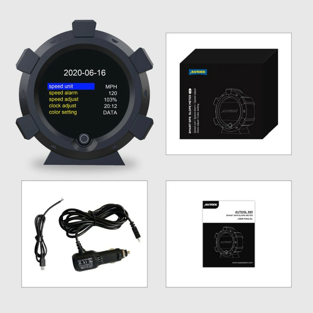 Multifunkční sklonoměr Autool X95 s GPS