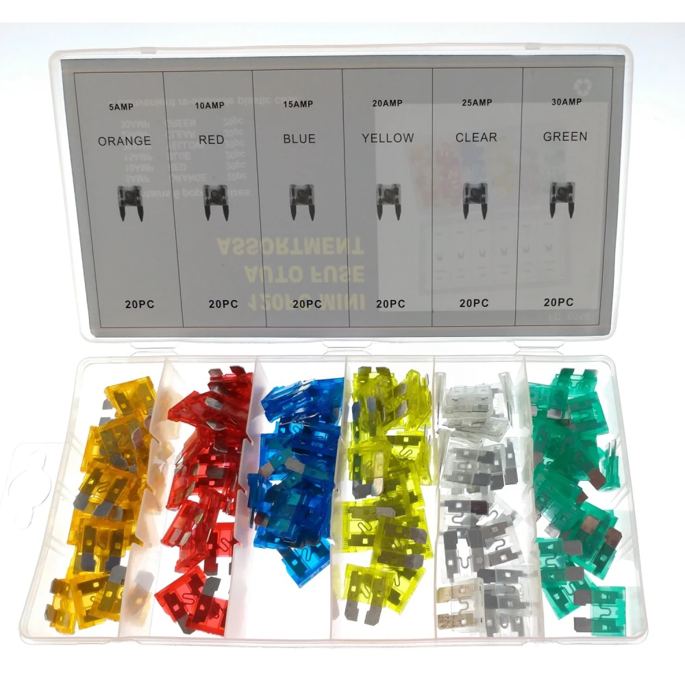 Sada pojistek do auta a motorky 120 ks 5A 10A 15A 20A 25A 30A TSX TOOL