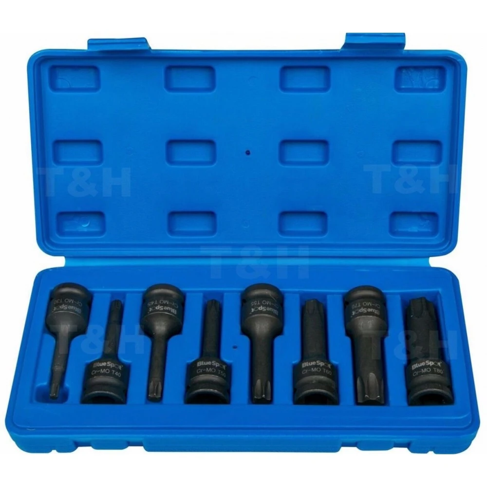 Sada nástrčných bitů Torx 1/2 T30-T80 - 8 ks TSX TOOL