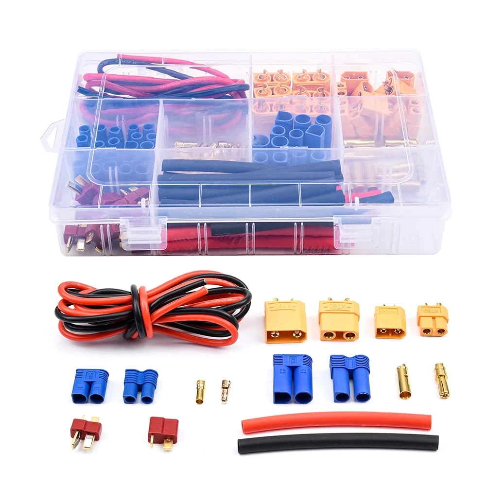 Conectores para baterías y motores RC en kit completo satkit