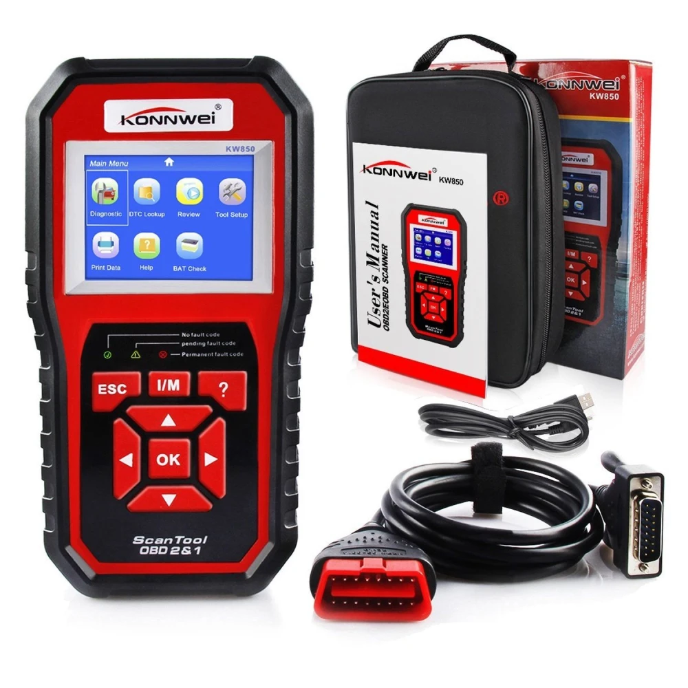 KW850 OBD2 skener: čtečka chybových kódů Konnwei
