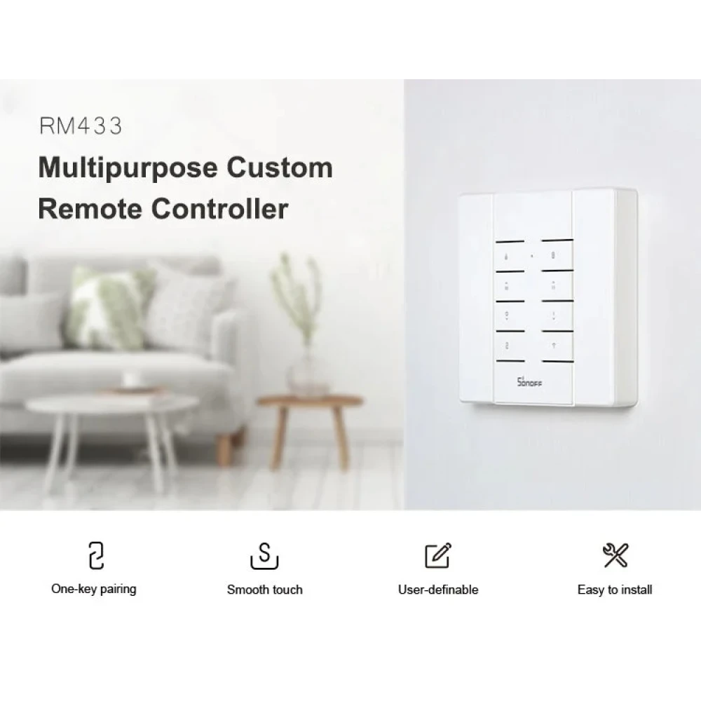 Dálkový ovladač SONOFF RM433R2 pro ovládání zařízení 433MHz RF