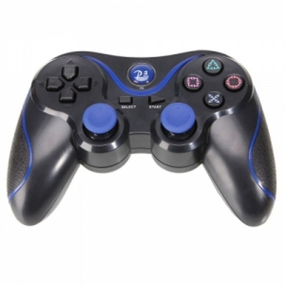 Kompatibilní ovladač DualShock 3 PS3 Bluetooth černý modrý Sixaxis