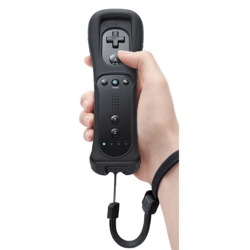 Kompatibilní černý Wii Remote s vestavěným Wii Motion Plus