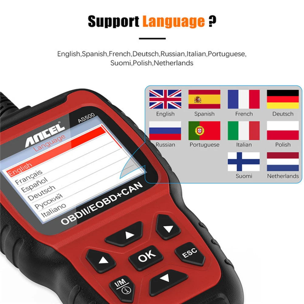 Diagnostický přístroj Ancel AS500 OBD2 pro vozidla