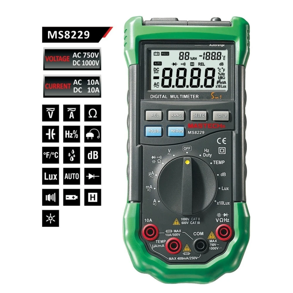 Mastech MS8229 multimetr 5 v 1: přesné a multifunkční měření
