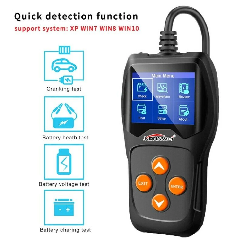 Tester autobaterie Konnwei KW600 12V pro auto a moto