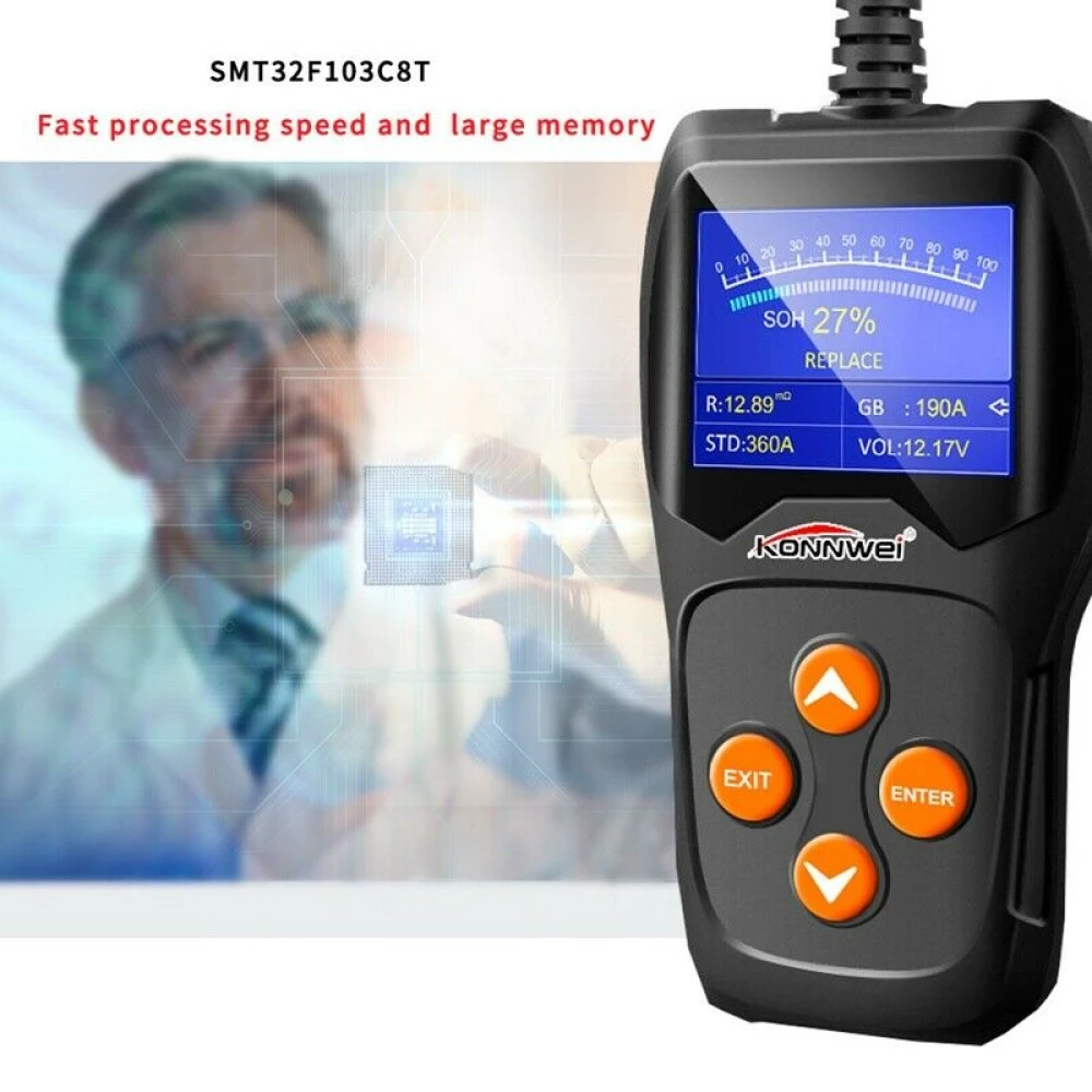 Tester autobaterie Konnwei KW600 12V pro auto a moto
