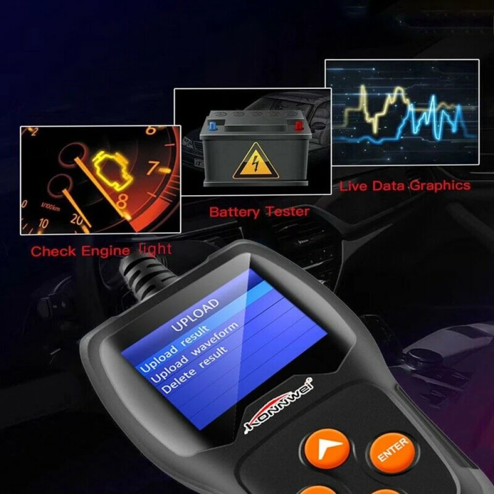 Tester autobaterie Konnwei KW600 12V pro auto a moto