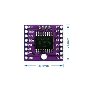 I2C modul PCF8574T pro Arduino – rozšíření I/O portů