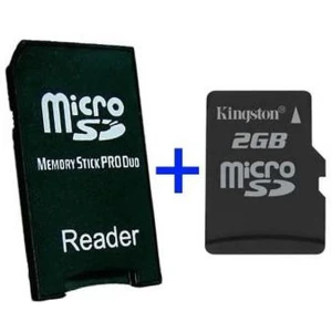 MS Pro Duo adaptér + MicroSD 2GB kompatibilní se Sony PSP