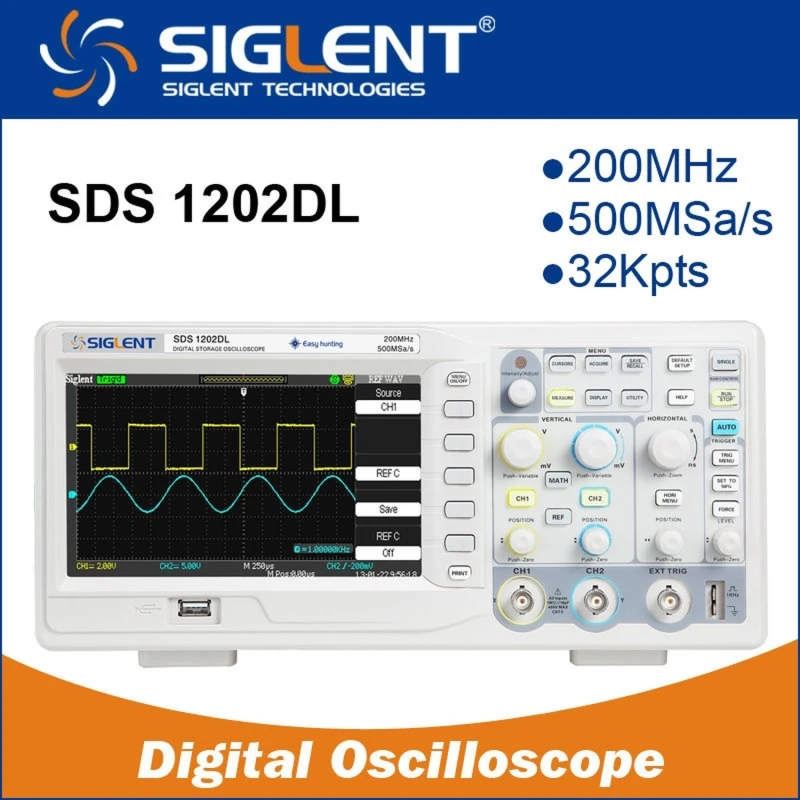 Digitální osciloskop Siglent SDS1202DL 200MHz s barevným TFT displejem