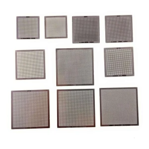 Sada 10 univerzálních šablon BGA Reballing přímé teplo 0,3 až 0,76 mm