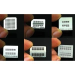 Sada 6 šablon pro reballing paměťových čipů DDR, DDR2, DDR3 a GDDR5