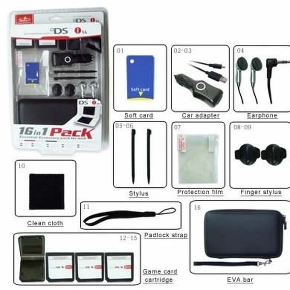 16v1 příslušenství pro Nintendo DSi XL – kompletní sada
