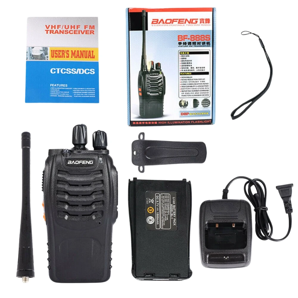 Sada 2 vysílaček Baofeng BF-888S UHF 5W s headsetem