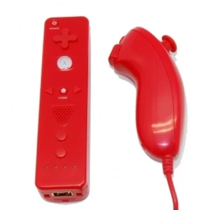 Balíček Wii Remote s Wiimotion Plus a červeným Nunchuckem pro Wii