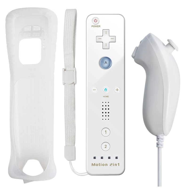 Balíček Wii Remote ovladač s Wiimotionplus + kompatibilní Nunchuck Wii bílý