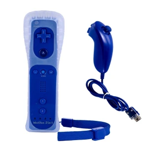 Sada kompatibilní Wii Remote Motion Plus + Nunchuck modrá