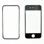 Skleněný displej iPhone 4 černý s lepicím rámem pro opravu