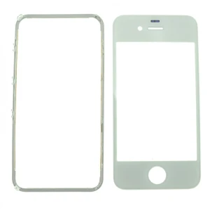 satkit Skleněný displej iPhone 4s bílý s lepicím rámečkem pro opravu