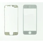 Skleněný displej iPhone 5 bílý s lepicím rámečkem pro opravu