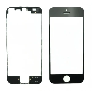 Černý skleněný displej iPhone 5 + lepicí rámeček pro opravu