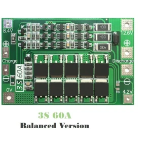satkit Vyvažovaná PCB ochranná deska 3S 60A pro Li-ion baterii