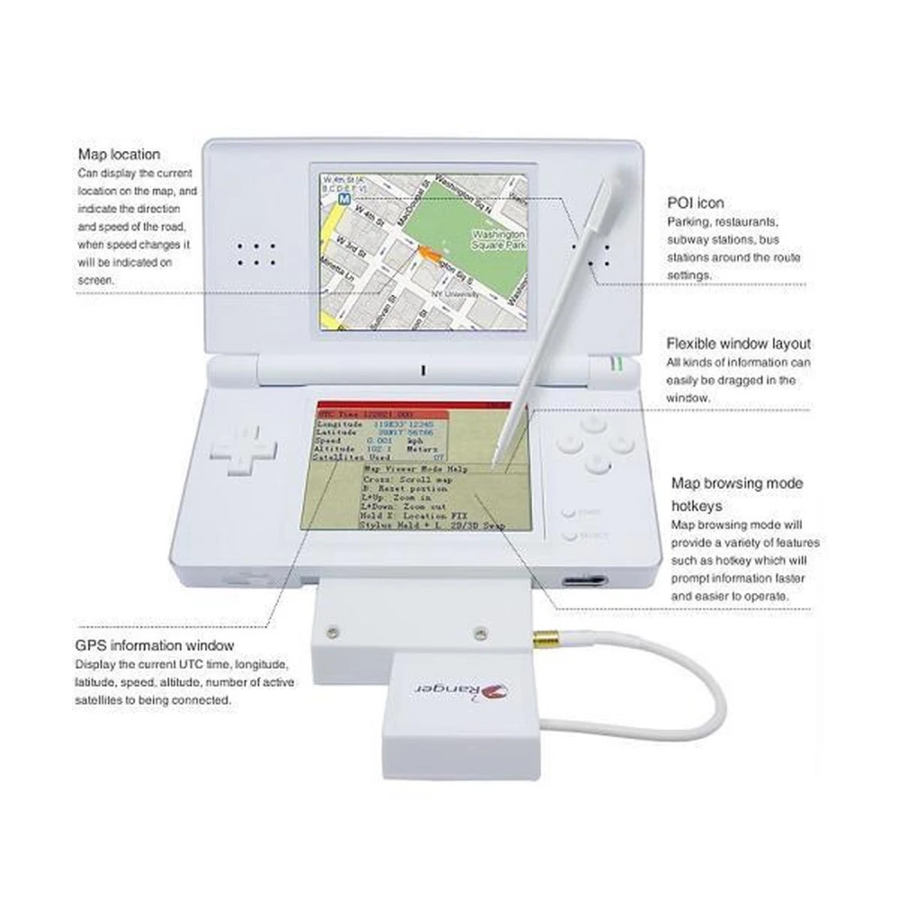 Ranger NDS GPS System pro Nintendo DS Lite - inovativní GPS navigace