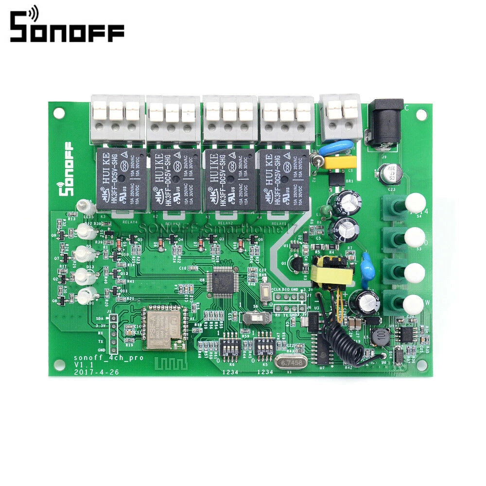 Sonoff 4CH Pro R3 WiFi spínač 4 kanály pro chytrou domácnost s Alexa a Google Home