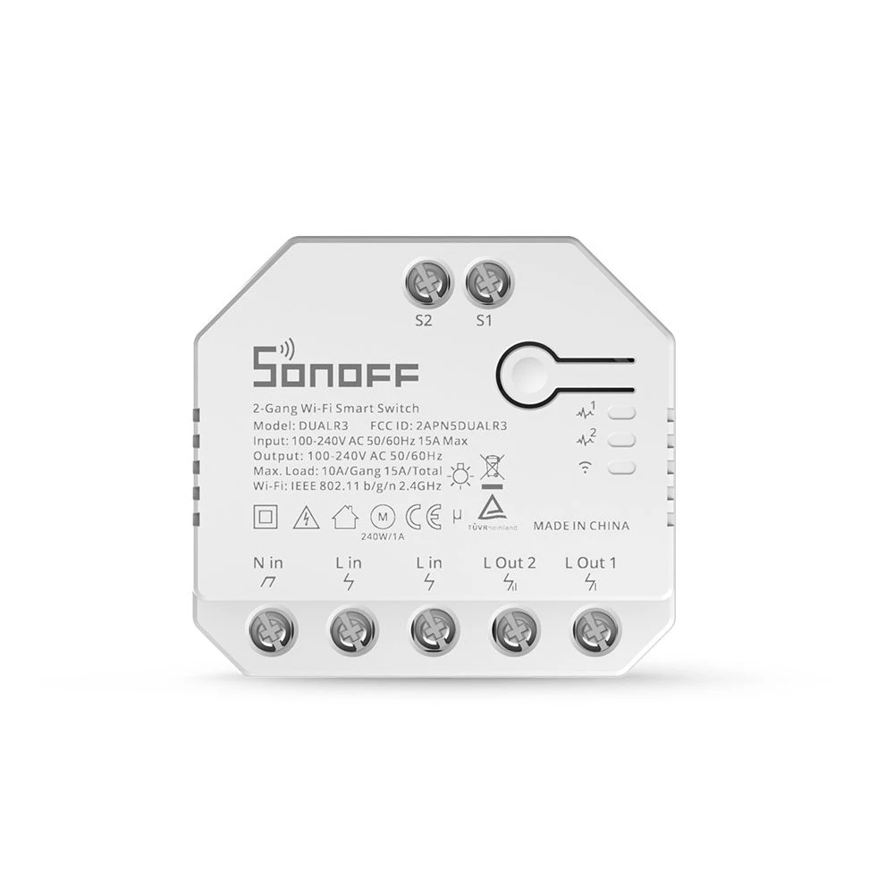 SONOFF DUAL R3 chytrý dvojitý vypínač s měřením spotřeby