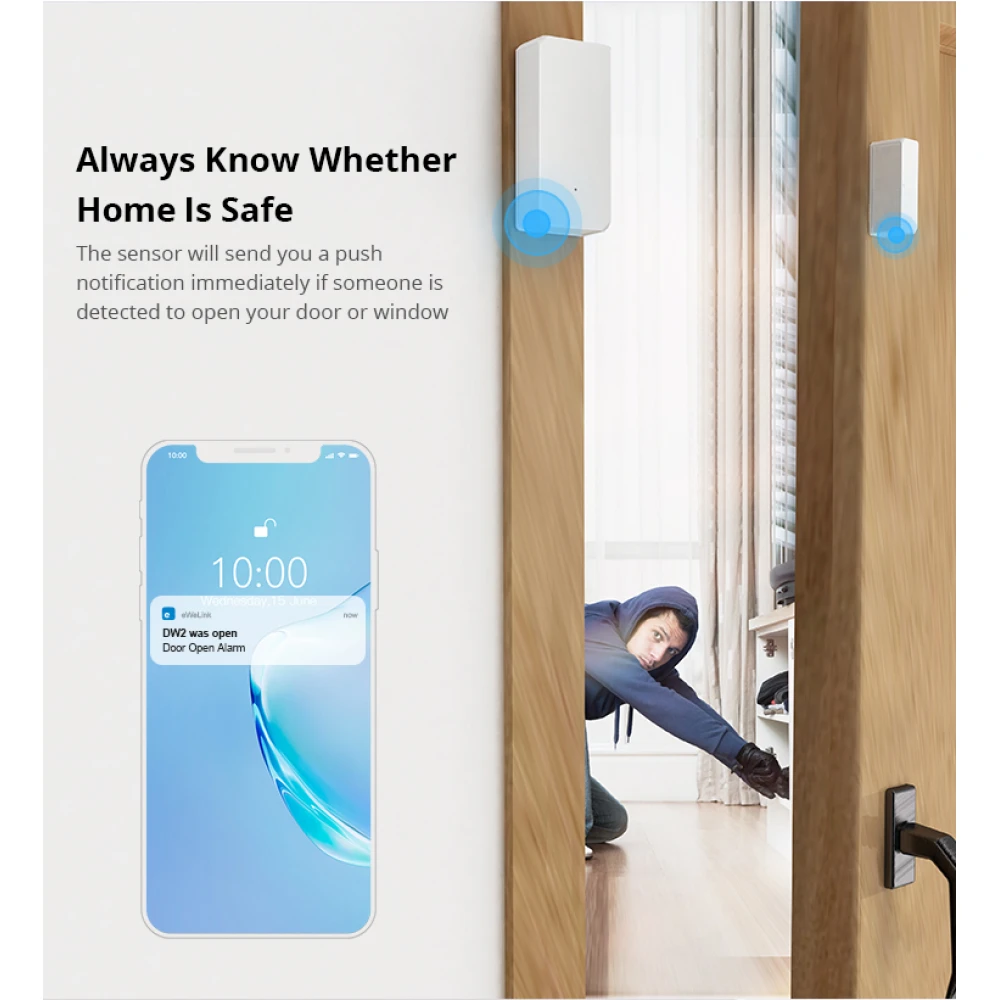 SONOFF SDW2 WiFi bezdrátový senzor otevření dveří a oken
