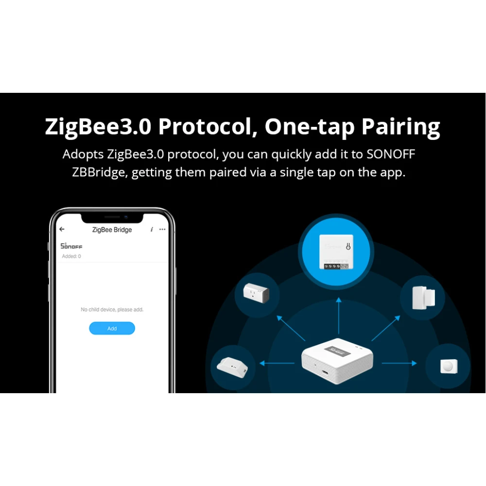 SONOFF ZBMINI ZigBee chytrý mini vypínač pro ovládání světel 2cestně