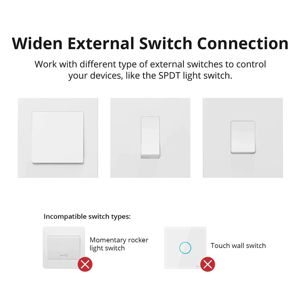 SONOFF ZBMINI ZigBee chytrý mini vypínač pro ovládání světel 2cestně