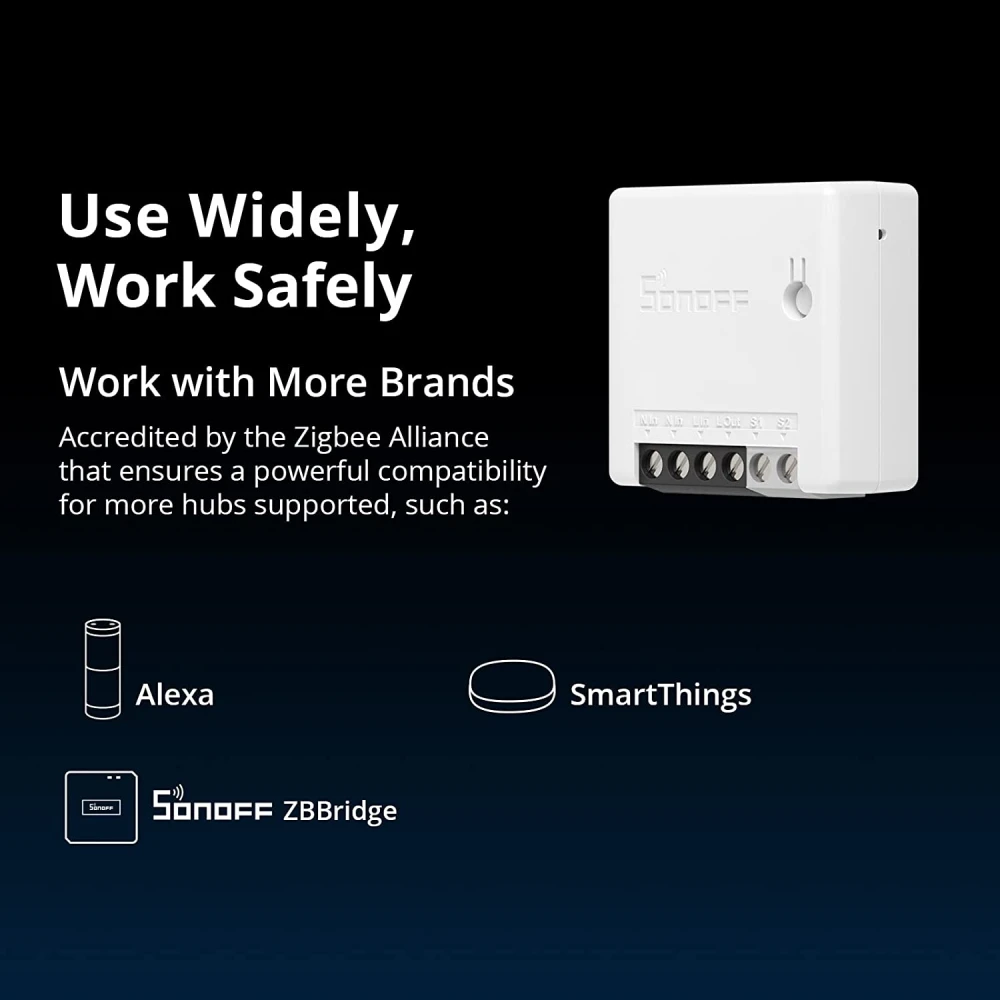 SONOFF ZBMINI ZigBee chytrý mini vypínač pro ovládání světel 2cestně
